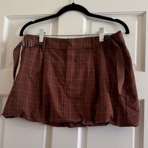 Free People Saturn Bubble Plaid Mini Skirt